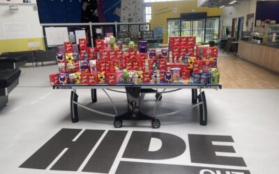 AO donates over 250 Easter Eggs to young people at HideOut YouthZone