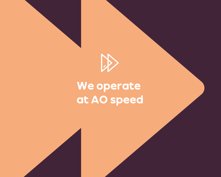 We operate at AO speed We operate at AO speed