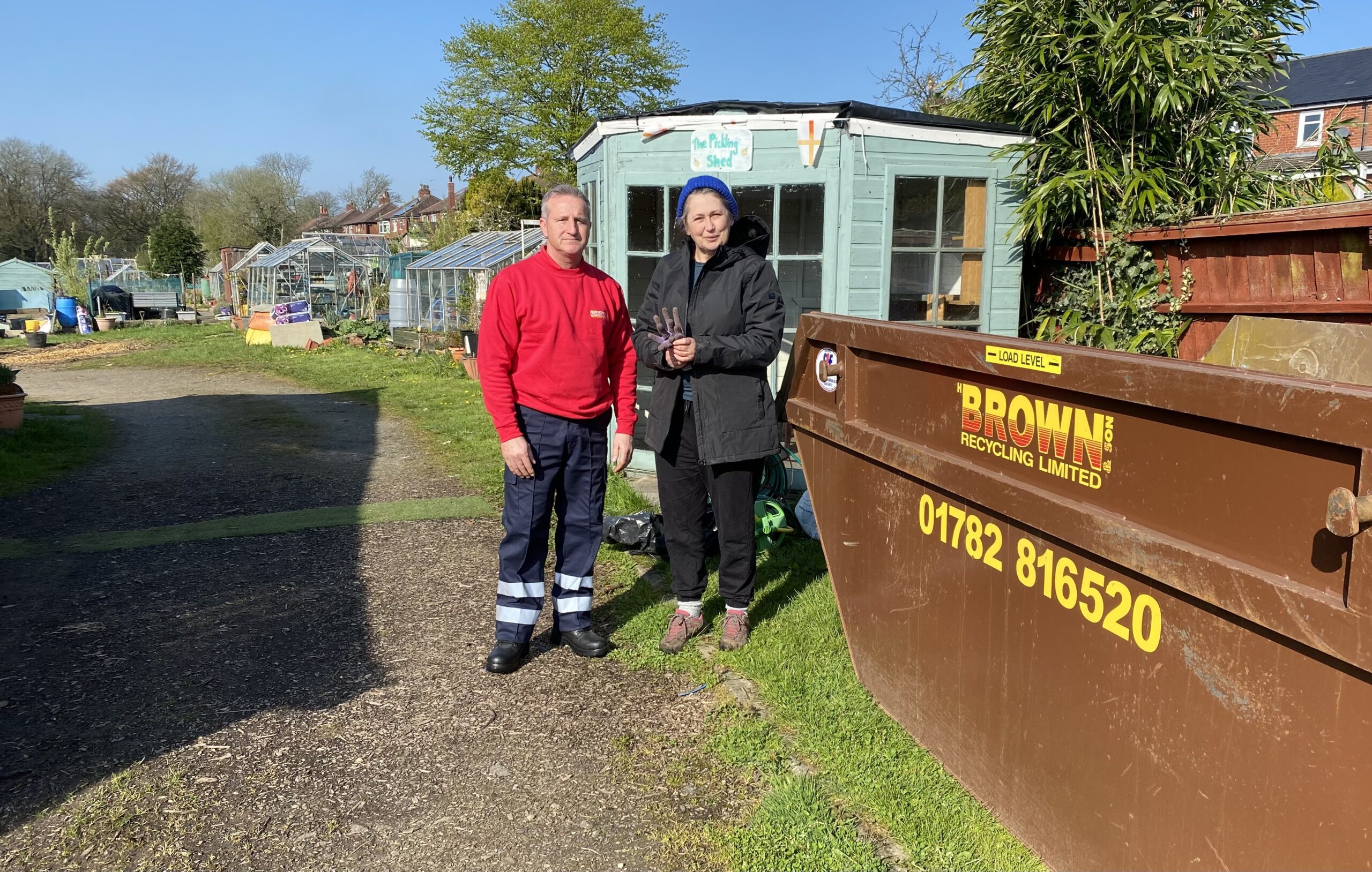 Community garden over the moon after ao and brown recycling arrange